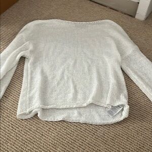 Edikted White Crew Neck Sweater Soft Knit Minimalist
